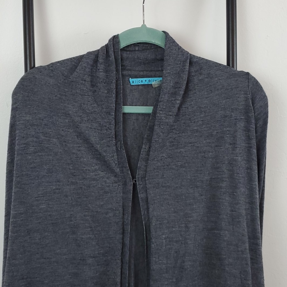 Alice+Olivia gray cardigan sweater open front size XS - Picture 2 of 10